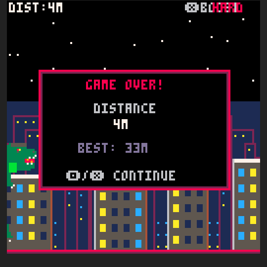 Game over in hard mode — the kaiju got you